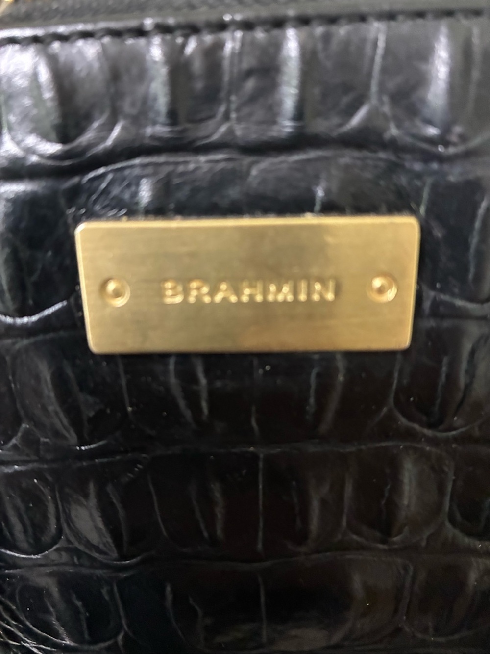 BRAHMIN Anywhere Convertible Melbourne Croc Embossed Leather Small Satchel Bag - Picture 2 of 6
